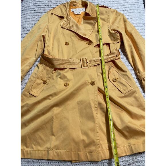 VTG Escada Margaretha Ley Trenchcoat Belted Womens US 6 EU 36 Coat Jacket Yellow - Picture 4 of 15